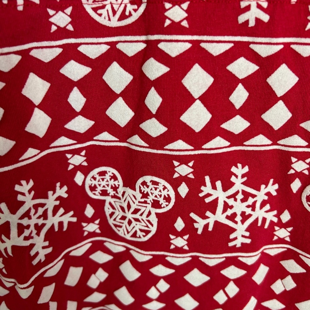 Disney Red Snowflake Mickey Mouse Merry & Bright Spirit Jersey Holiday Unisex XL - Picture 8 of 11